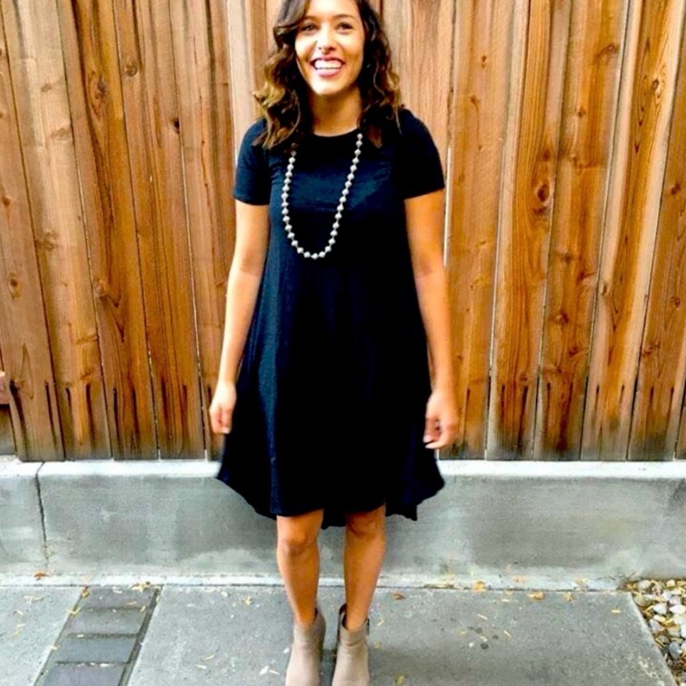 LulaRoe Carly Black Noir Swing Dress